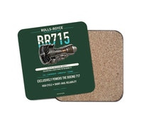 Thumbnail for BR715 design on dark green 1 piece coaster