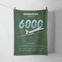Thumbnail for Bombardier Global 6000 design on dark green towel