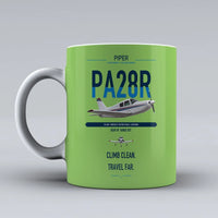 Thumbnail for Piper PA-28R Arrow III design on light green ceramic mug, double-side print