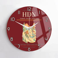 Thumbnail for Yampa Valley Airport (HDN) design on dark red no frame wall clock