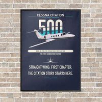 Thumbnail for Cessna Citation 500 - Citation I vertical canvas print - framed - navy blue background