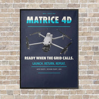 Thumbnail for DJI Matrice 4D vertical canvas print - framed - navy blue background
