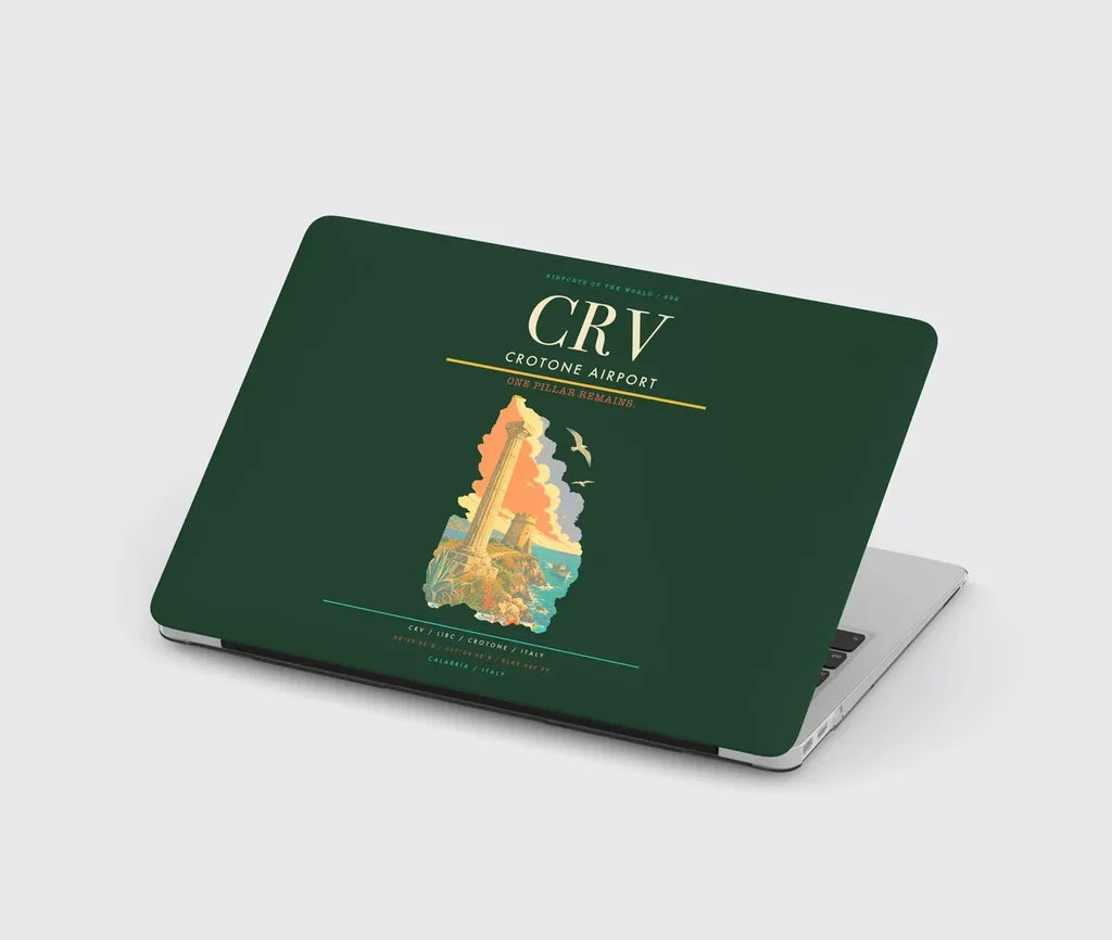 Crotone Airport (CRV) design on dark green MacBook case