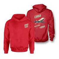 Thumbnail for SIGNAL 581 - Cargo Never Knows A Border - Double-Side Hoodie design on red double side hoodie
