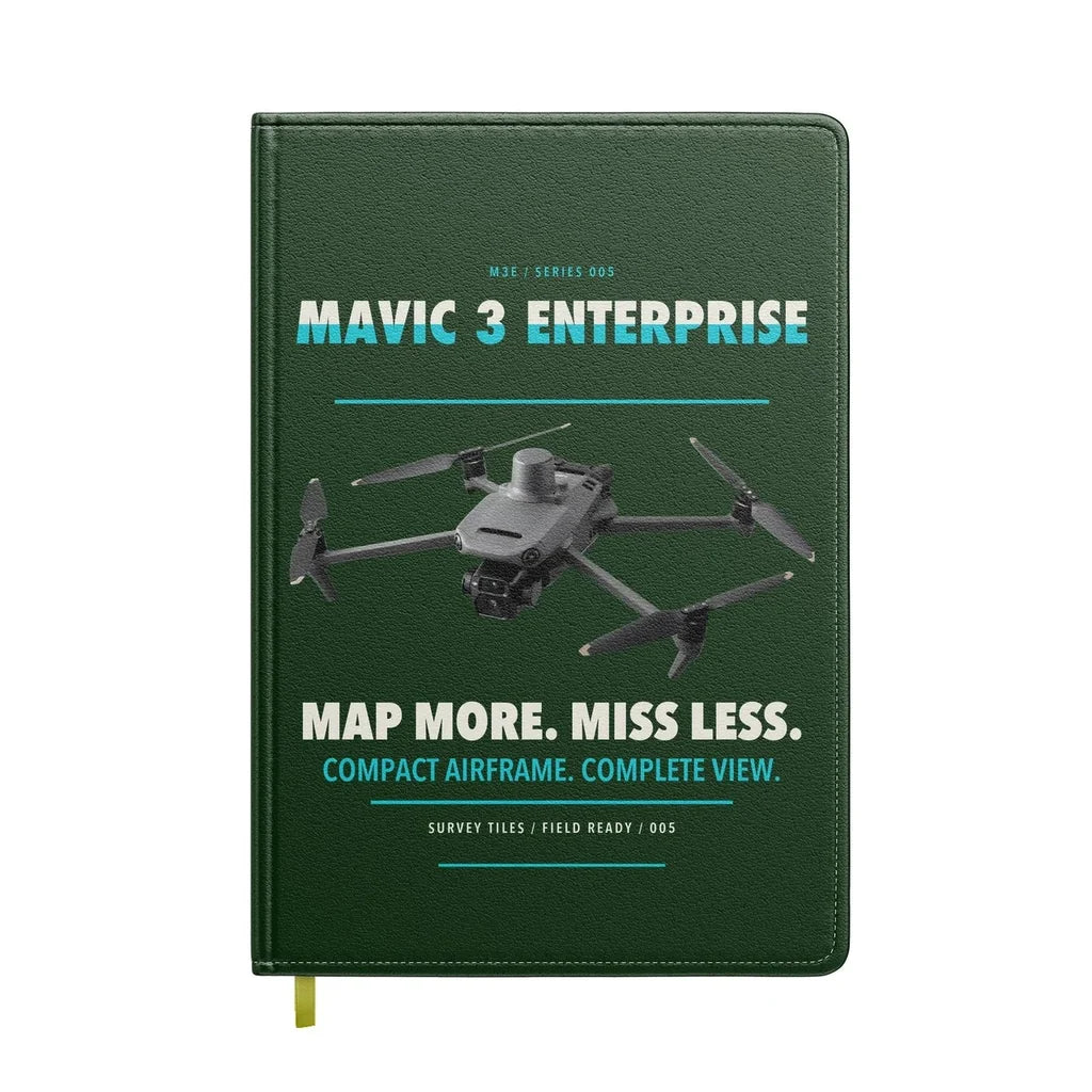 DJI Mavic 3 Enterprise design on dark green notebook