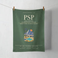 Thumbnail for Palm Springs International Airport (PSP) design on dark green towel