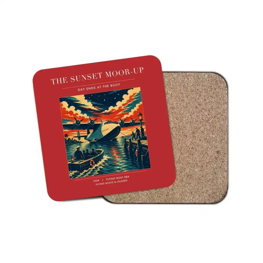 The Sunset Moor-Up - Designed Coasters design on red 1-piece