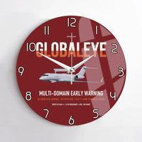 Thumbnail for Saab GlobalEye design on dark red no frame wall clock