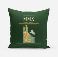 Thumbnail for Malmo Airport (MMX) design on dark green pillow