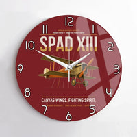 Thumbnail for SPAD XIII design on dark red no frame wall clock