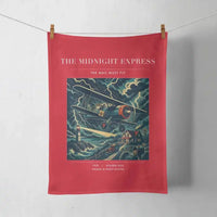 Thumbnail for VINTAGE G4033 - The Midnight Express - Designed Towels design on red
