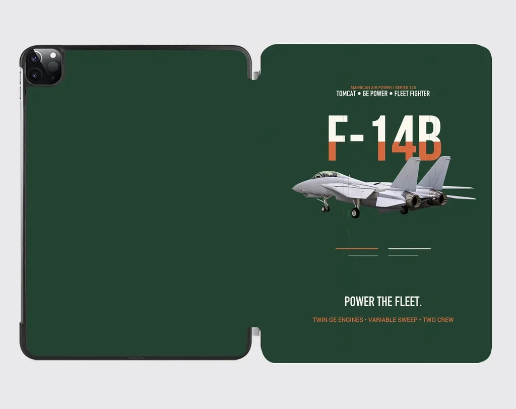 F-14B Tomcat Power The Fleet design on dark green ipad tablet case