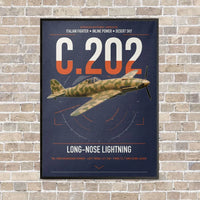 Thumbnail for Macchi C.202 Folgore vertical canvas print - framed - navy blue background