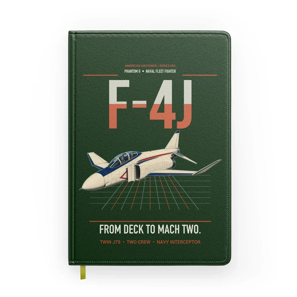 F-4J Phantom II design on dark green notebook