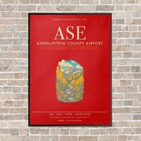 Thumbnail for Aspen - Pitkin County Airport ASE - Canvas Framed - Red