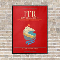 Thumbnail for Santorini Airport JTR - Canvas Framed - Red