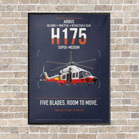 Thumbnail for Airbus H175 vertical canvas print - framed - navy blue background