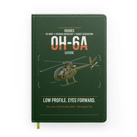 Thumbnail for Hughes OH-6A Cayuse design on dark green notebook