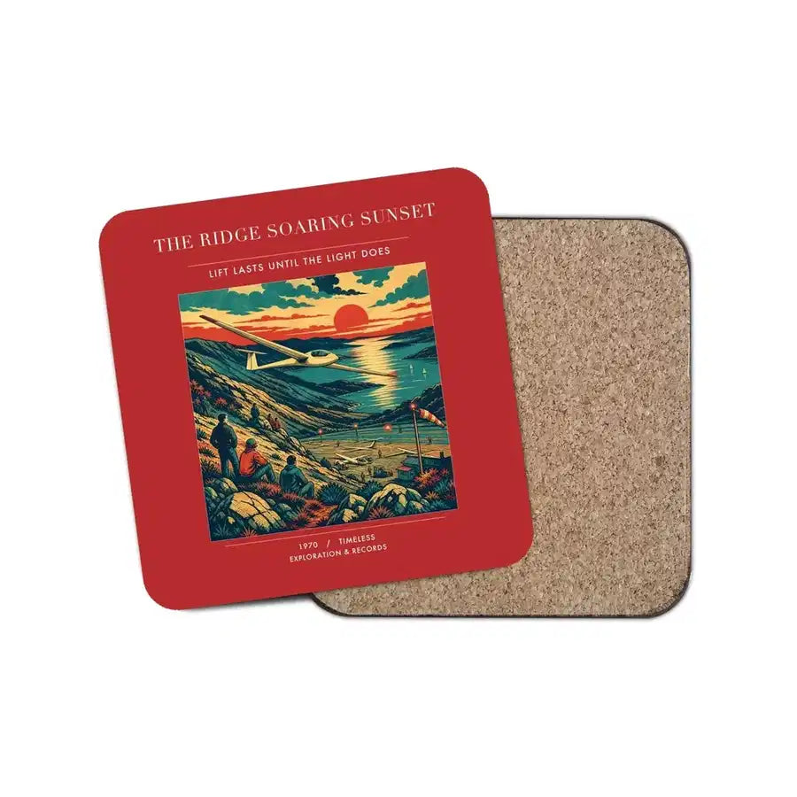 The Ridge Soaring Sunset - Designed Coasters design on red 1-piece