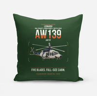 Thumbnail for Leonardo AW139 design on dark green pillow