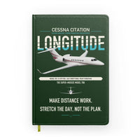 Thumbnail for Cessna Citation Longitude design on dark green notebook