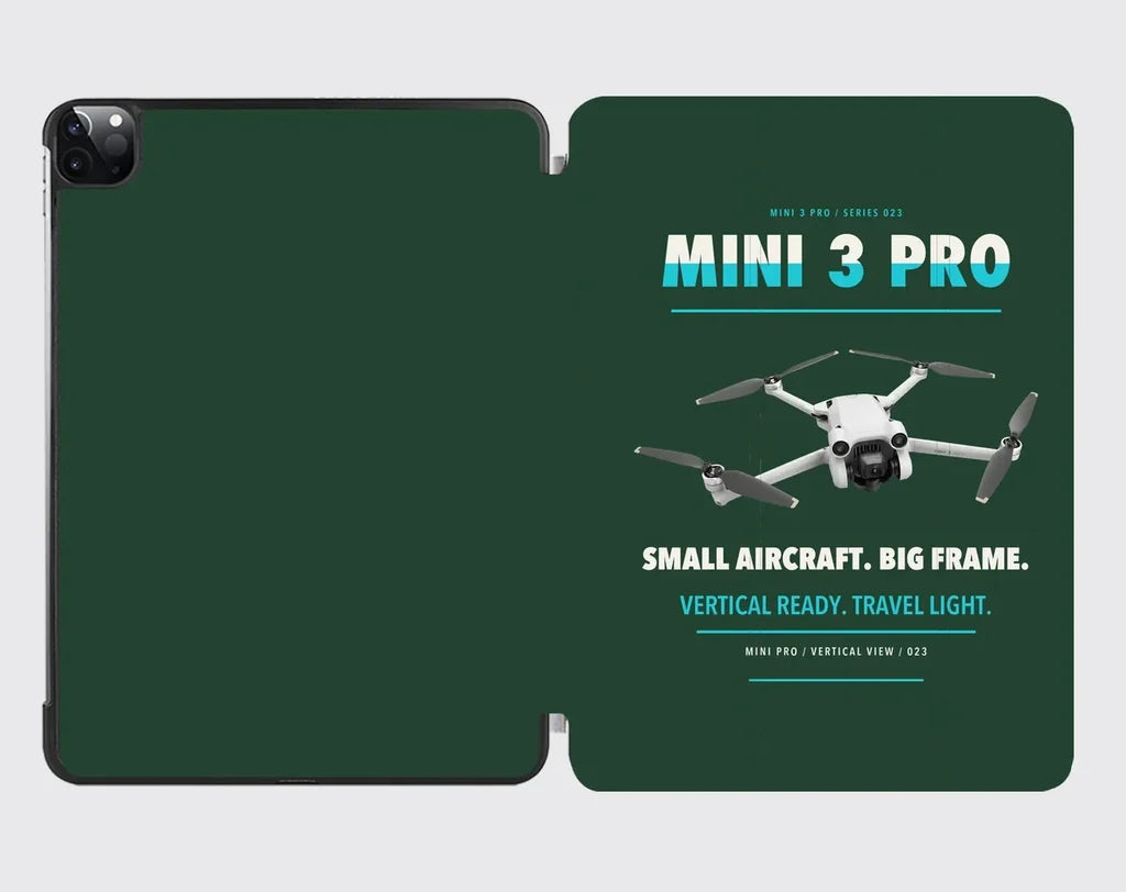 DJI Mini 3 Pro design on dark green ipad tablet case