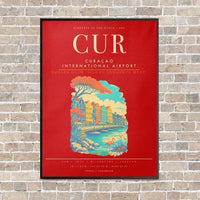 Thumbnail for Curacao International Airport CUR - Canvas Framed - Red