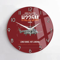 Thumbnail for Airbus Helicopters H225M Caracal design on dark red no frame wall clock