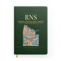 Thumbnail for Rennes–Saint-Jacques Airport (RNS) design on dark green notebook