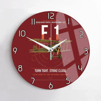Thumbnail for Sopwith Camel F.1 design on dark red no frame wall clock