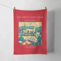 Thumbnail for VINTAGE G4107 - The First Flight Cover - Designed Towels design on red