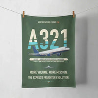 Thumbnail for Airbus A321P2F design on dark green towel