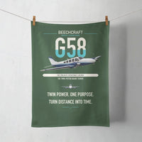Thumbnail for Beechcraft Baron G58 design on dark green towel