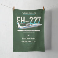 Thumbnail for Fairchild Hiller FH-227B design on dark green towel