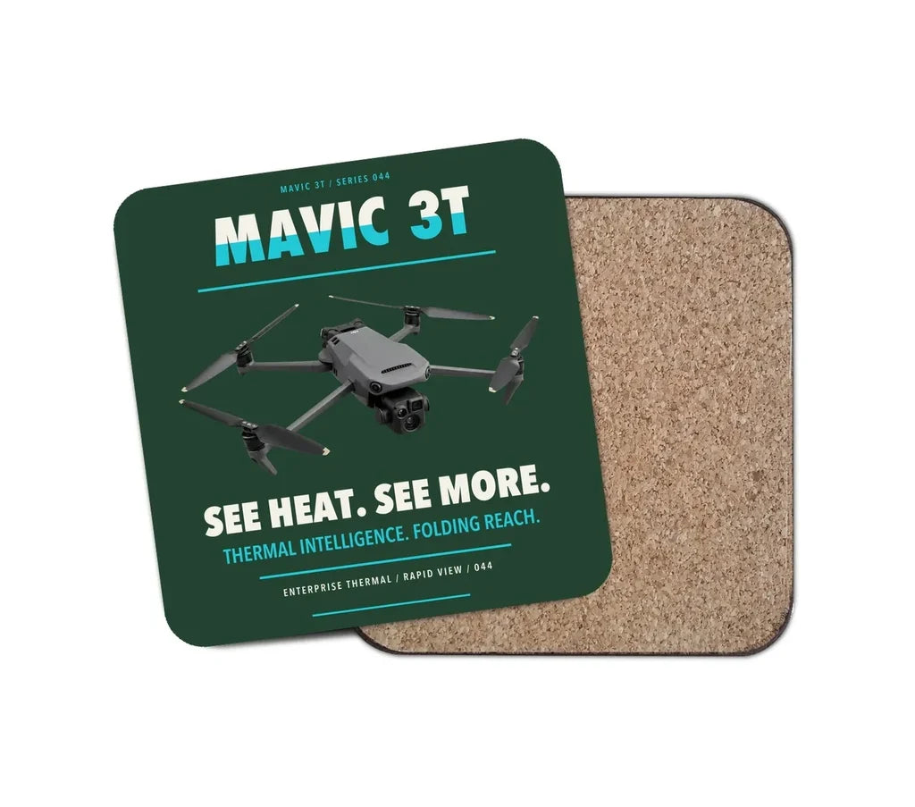 DJI Mavic 3 Thermal design on dark green 1 piece coaster
