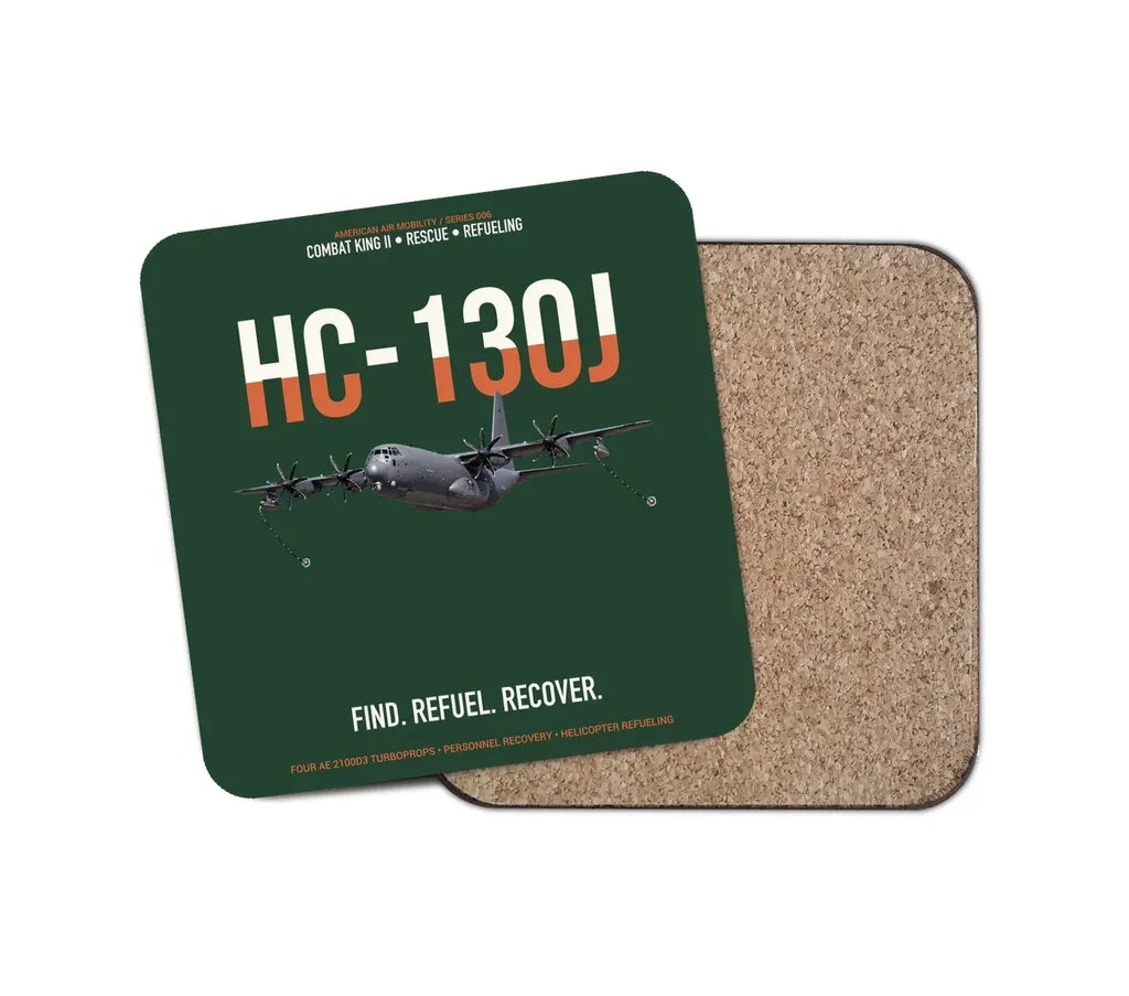 HC-130J COMBAT KING II design on dark green 1 piece coaster