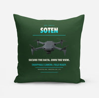 Thumbnail for ACSL SOTEN design on dark green pillow