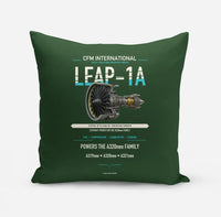 Thumbnail for CFM LEAP-1A design on dark green pillow