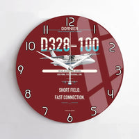Thumbnail for Dornier D328-100 design on dark red no frame wall clock