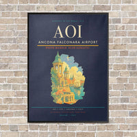 Thumbnail for Ancona Falconara Airport AOI - Canvas Framed - Navy Blue