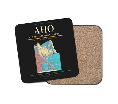 AlgheroFertilia Airport AHO Coaster 1-Piece - Black