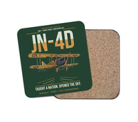 Thumbnail for Curtiss JN-4D Jenny design on dark green 1 piece coaster