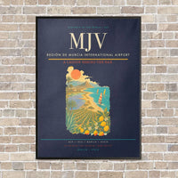 Thumbnail for Región de Murcia International Airport MJV vertical canvas print - framed - navy blue background