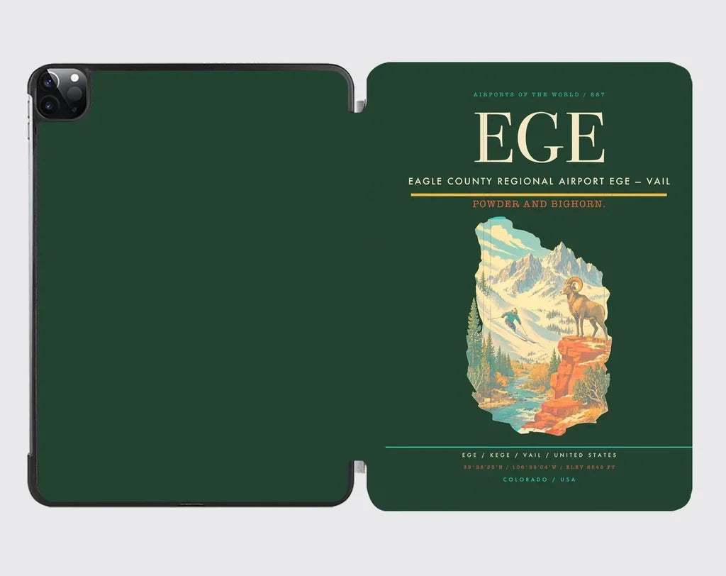 Eagle County Regional Airport (EGE) design on dark green ipad tablet case