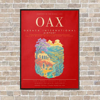 Thumbnail for Oaxaca International Airport OAX - Canvas Framed - Red