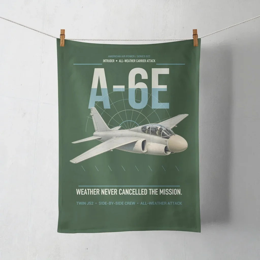 A-6E Intruder design on dark green towel