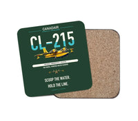 Thumbnail for Canadair CL-215 design on dark green 1 piece coaster