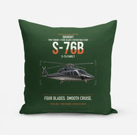 Thumbnail for Sikorsky S-76B design on dark green pillow