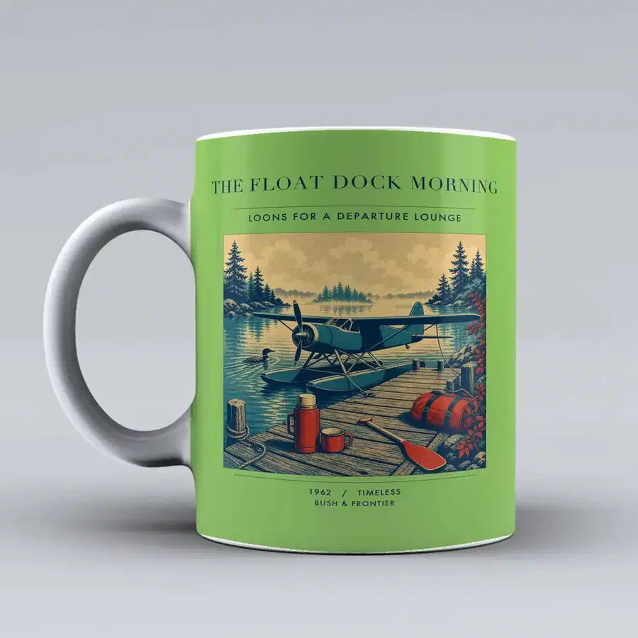 VINTAGE G4195 - The Float Dock Morning - Ceramic Mug design on lightgreen