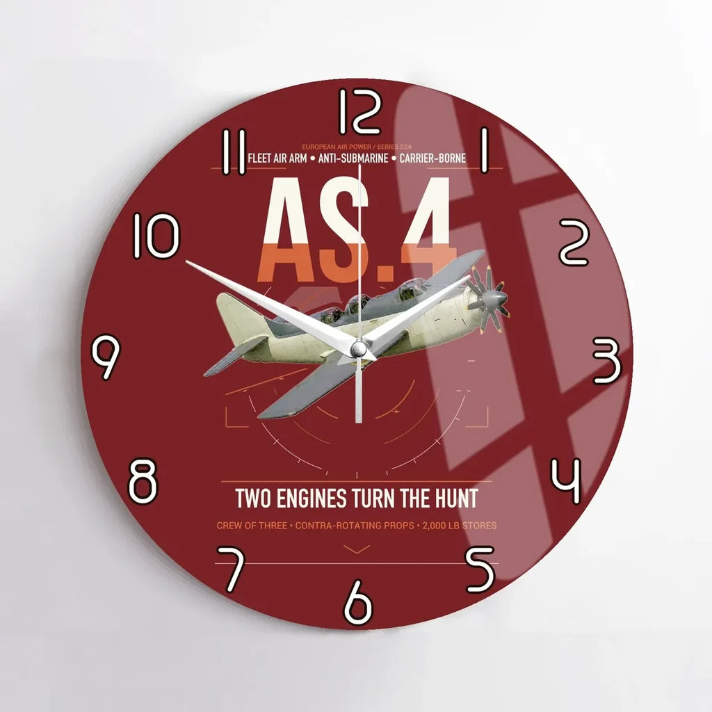Fairey Gannet AS.4 design on dark red no frame wall clock